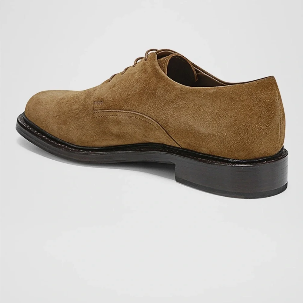 VINCE Men’s Davies Plain Toe Derby Tan Suede Oxfords Suede Size 9.5 US NWOB